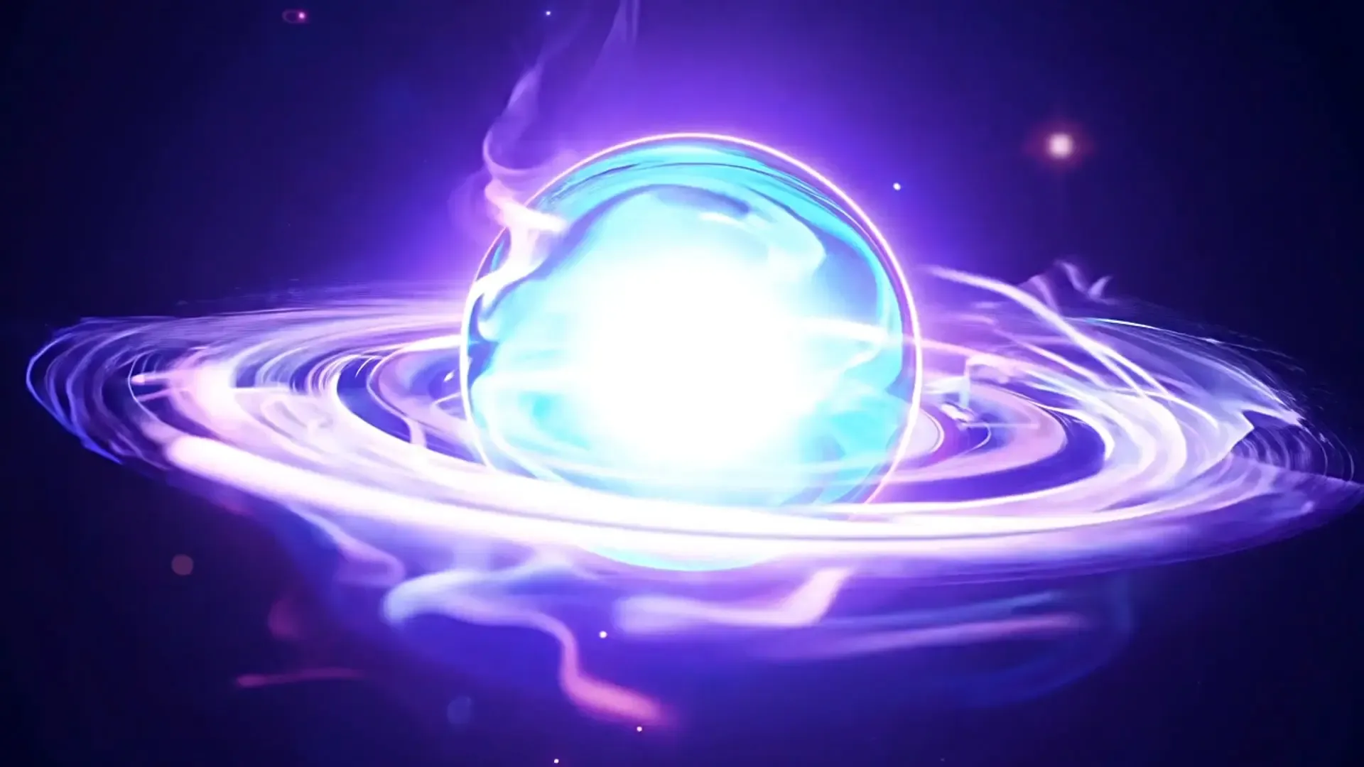 Glowing Orb with Swirling Energy Overlay for Sci-Fi Game Promos